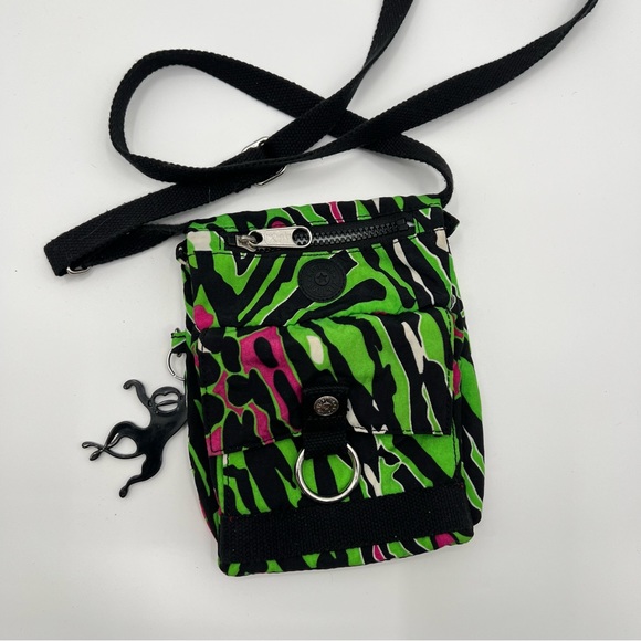Kipling Bags Kipling Wild Electric Green Hot Pink Crossbody Purse